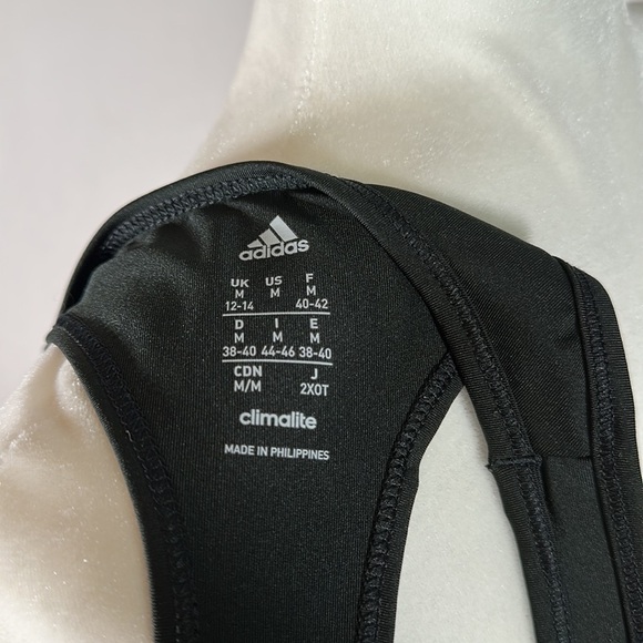 Adidas Black & White Striped Athletic Tank Top - Picture 6 of 6